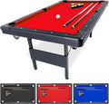 GoSports 6, 7, or 8 ft Billiards Tables - No Assembly, Choose Your Color - Portable Pool Table Includes Full Set of Balls, 2 Cue Sticks, Chalk and Felt Brush