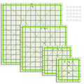 Quilting Rulers, Acrylic Quilt Ruler,4 Square Fabric Cutting Ruler (4.5"X4.5", 6"X6", 9.5"X9.5", 12.5"X12.5"), Quilting Templates with Non Slip Rings.