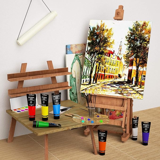 GOTIDEAL Metallic Acrylic Paint Pearl Deep Brown Tubes(120ml, 4.1 oz) Non Toxic Non Fading,Rich Pigments for Painters, Adults & Kids, Ideal for Canvas Wood Clay Fabric Ceramic Craft Supplies