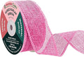 Mandala Crafts Pink Burlap Wired Ribbon 1.5 Inches Wide Jute Ribbons for Crafts - 10 Yds Roll Rustic Burlap Wrap Trim Ribbons for Wreaths Bows Party Decoration
