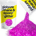 Hemway Polyurethane & Epoxy Resin Glitter 100g / 3.5oz Metallic Crystal Flake Additive for Flooring Jewelry Tumblers Glass Pigment - Extra Chunky (1/24" 0.040" 1mm) - Fuchsia Pink