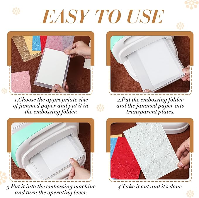Geiserailie 8 Pcs Embossing Folders Embossing Machine Template Paper Card Folders for Christmas Card Making DIY Flower Scrapbook Photo Album Craft Decoration 5.9 x 4.1 Inch (Elegant Style)