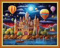 Dimxvean Stamped Cross Stitch Kits,Cross Stitch Kits for Adults Beginners,Embroidery Kits Full Range of Cross Stitch Stamped Kits Needlepoint Kits Cross Stitch Patterns- Balloon Castle 16x20 inch