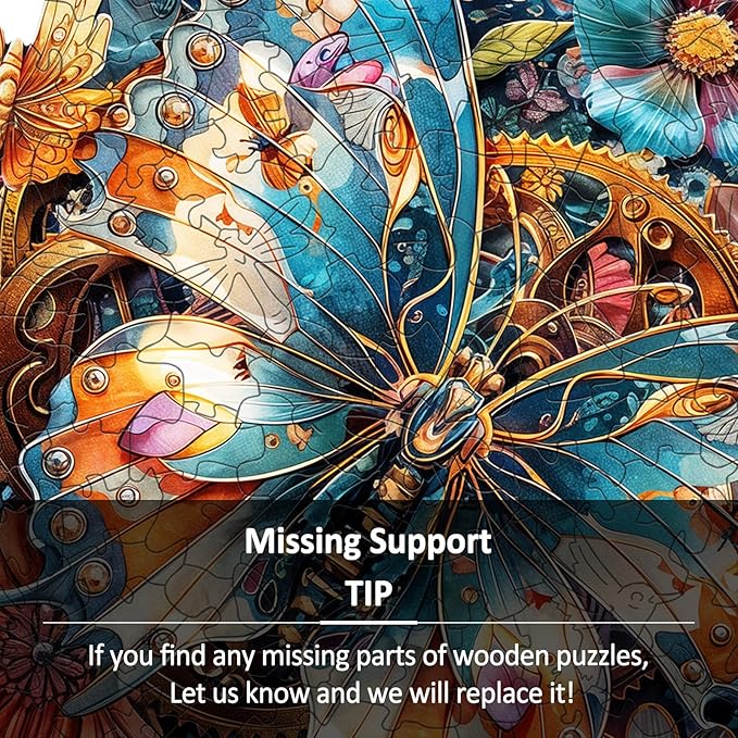 Wooden Puzzles for Adults - Mechanical Butterfly Wood Puzzles Adult - Unique Animal Shape Wooden Jigsaw Puzzles for Adults - Birthday Gifts for Puzzle Lovers, Family (8.4 * 8.4in)