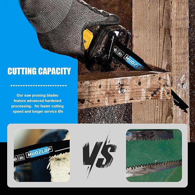 25 Pack 9 inch Reciprocating Saw Blades Set,6/12TPI High Carbon Saw Blades, Woodcutting Saw Blades with Organizer Case (25, 6/12TPI/225mm)