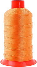 Mandala Crafts Bonded Nylon Thread Orange Heavy Duty Sewing Threads - 800 YDs Size 277 840D T270 Tex 270 Thread for Leather Jeans Weaving Outdoor Marine Upholstery Threads