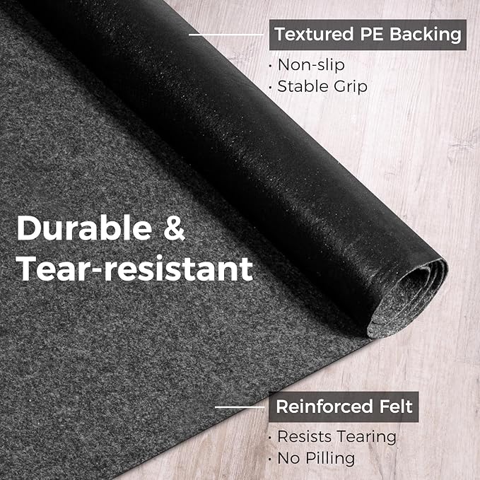 WELKIN Garage Floor Mat (20' x 7'4") – Absorbent Oil Spill Mat with Waterproof Backing – Protects Surfaces & Prevents Stains – Reusable, Washable, Durable, Cut-to-Fit