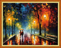 Foxdiviy Stamped Cross Stitch Kits Full Range of Embroidery Needlework Starter Kits for Beginners Adults 11CT Embroidery Patterns Art Crafts DIY Needlepoint Kits-Strolling Night Scenery 16x20 inch