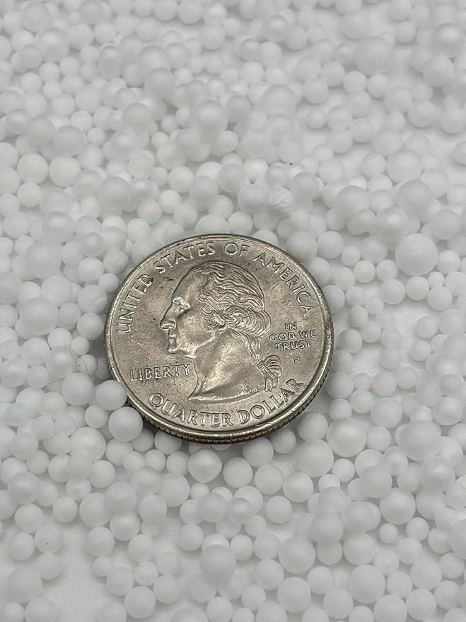 White Polystyrene Foam Beads (2-3mm) – 100,000 Pieces, 5000ML – Mini Foam Balls for Crafts, DIY Slime, Vase Fillers, Party Decorations & Sensory Projects (Pack of 2)