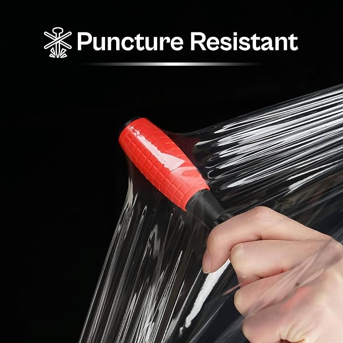 Pallet Wrap Stretch Film, Extended Core Handle, Clear, 20 Inch x 1000 Feet, 80 Gauge, 1 Pack Clear Plastic Cling with Extended Core Handles for Pallets Moving & Storing