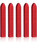Yoption 5Pcs Sealing Wax Sticks, Vintage Totem Fire Manuscript Bright Red Wax Seal Sticks with Wicks, Sealing Wax for Wax Seal Stamp