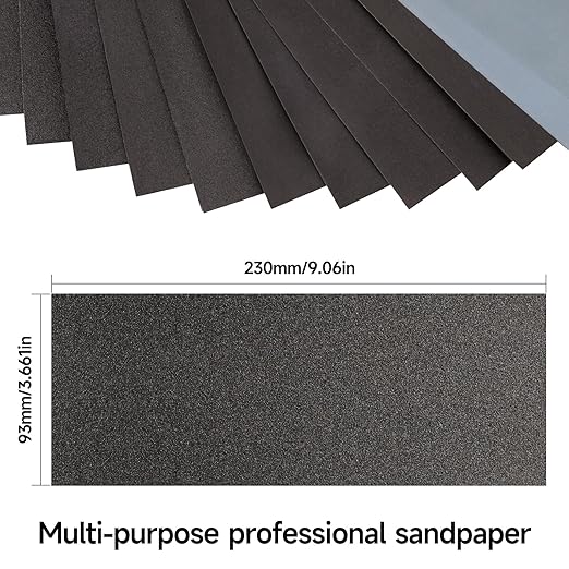 Sandpaper 320 Grit, Wet Dry Sanding Sheets 9 x 3.6 Inch for Wood Furniture Finishing, Metal Sanding and Automotive Polishing, 21-Sheet