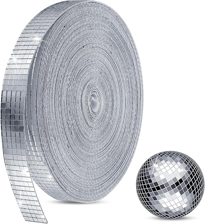 SATINIOR 20000 Pcs Disco Ball Mirror Tiles Self Adhesive for Crafts 5 x 5 mm Small Disco Tape Ball Stickers Square Mosaic Tiles Mirror Pieces for DIY Craft Party Decor