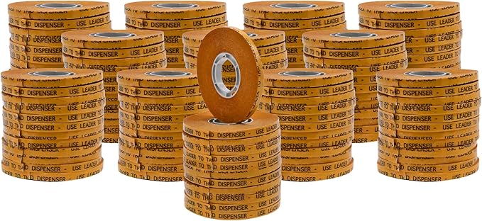 WOD General Purpose ATG Tape, 1/4 inch x 36 yds. (Set of 144 Rolls) Adhesive Transfer Tape Glider Refill Rolls Clear Adhesive on Gold Liner (Acid Free) RWATG20