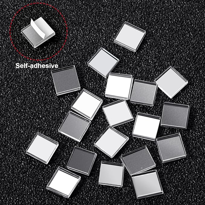 SATINIOR 20000 Pcs Disco Ball Mirror Tiles Self Adhesive for Crafts 5 x 5 mm Small Disco Tape Ball Stickers Square Mosaic Tiles Mirror Pieces for DIY Craft Party Decor