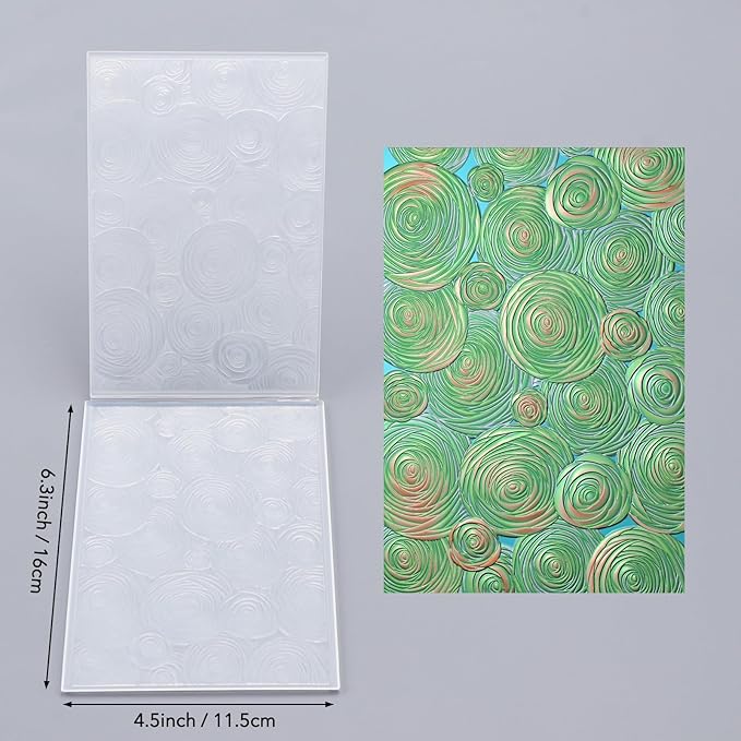 BAOFALI 3D Embossing Folder for Card Making,Beautiful Flower Spiral Pattern Plastic Texture Fades Embossing Folder Template for Scrapbooking Cardstock Album DIY Decoration Paper Crafting 6.3x4.5inch