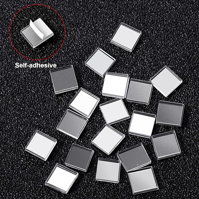 SATINIOR 3000 Pcs Disco Ball Mirror Tiles Self Adhesive for Crafts 5 x 5 mm Small Disco Tape Ball Stickers Square Mosaic Tiles Mirror Pieces for DIY Craft Party Decor