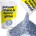Hemway Polyurethane & Epoxy Resin Glitter 100g / 3.5oz Metallic Crystal Flake Additive for Flooring Jewelry Tumblers Glass Pigment - Extra Chunky (1/24" 0.040" 1mm) - Azure Blue