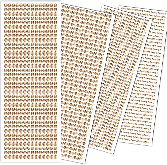 3090 Pcs 4 Sheets Rhinestone Stickers 3/4/5/6 mm Self Adhesive Craft Rhinestones Gems for Face Eyes Makeup Hair Body (Orange-3/4/5/6mm)
