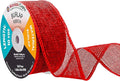 Mandala Crafts Red Burlap Ribbon 1.5 Inches Wide Jute Ribbons for Crafts - 20 Yds Roll Rustic Burlap Wrap Trim Ribbons for Wreaths Bows Wedding Party Decoration