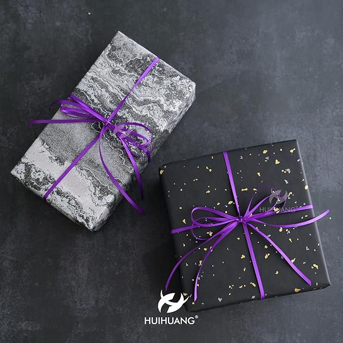 HUIHUANG Purple Ribbon 1/8 inches Solid Color Satin Ribbon100 Yards Double Faced Thin Ribbon Roll for Crafts Gift Wrapping DIY Bows Bouquet Decoration