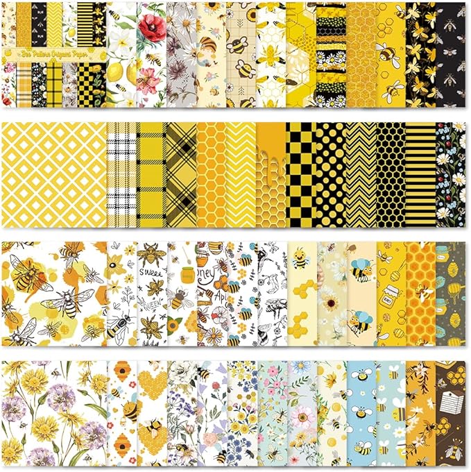 Square Origami Paper 6x6 Double Sided 50 Sheets 50 Colors 70GSM Origami Kit Japanese Chiyo Easy Fold Arts Crafts DIY Handwork Beginner Bee
