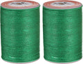 uxcell Round Leather Sewing Waxed Thread, 55m / 60 Yards Polyester Wax String, 0.80mm Wax Stitching Cord for Leather Crafts, Bookbinding, Bracelets Braided, Dark Green, 2pcs