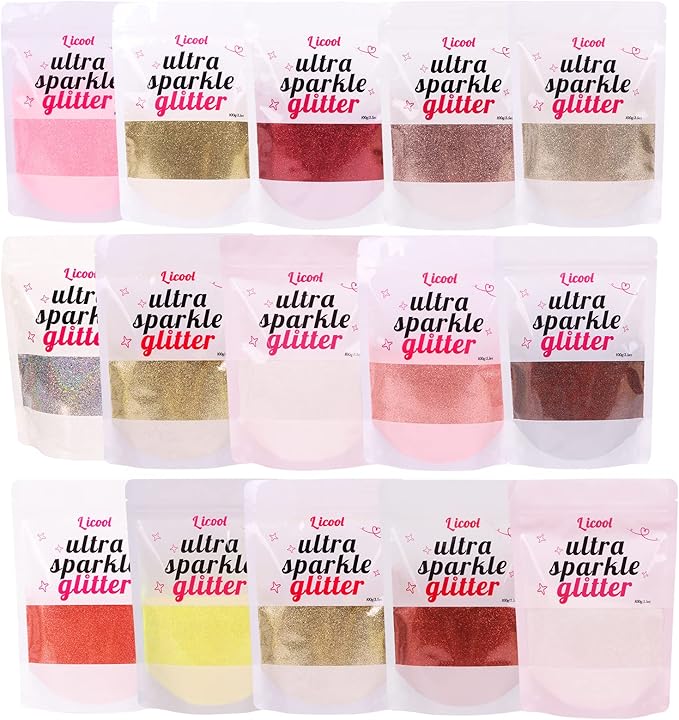 Holographic Fine Glitter, 100g/3.5oz Extra Fine Glitters Powder Packs for Resin, Craft Glitter for Tumblers Candle Slime Making, Festival Body Face Eyeshadow Nail Glitter (Light Pink)