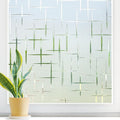 DOWELL Window Privacy Film Frosted Glass Window Film, Sun Blocking Non-Adhesive Glass Cling, Decorative Door Sticker, Self Static-Cling Tint Covering for Home Office, Cross Pattern 17.5" x 78.7"