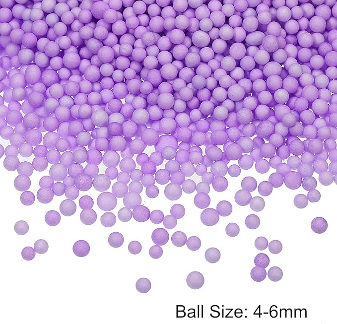 MECCANIXITY Foam Beads Foam Balls 4-6mm for Wedding and Party Decorations, Tiny Packing Balls, Arts DIY Crafts Supplies (Purple,1 Pack Approx 5000pcs)
