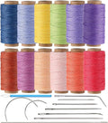 KIVISIN Trendy Color Waxed Thread 0.8mm, Heavy Duty Wax Polyester Cord 32 Yards String Spools Wax Coating for Bracelets Braiding, Micro Knotting, Sewing, Stitching, Book Binding, Micro Macrame Making