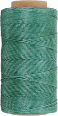 PATIKIL 284 Yard Flat Waxed Thread 150D 1mm Leather Sewing Cord for Repairing Shoes Bags Wallets Jewelry Making DIY Leather Craft, Green