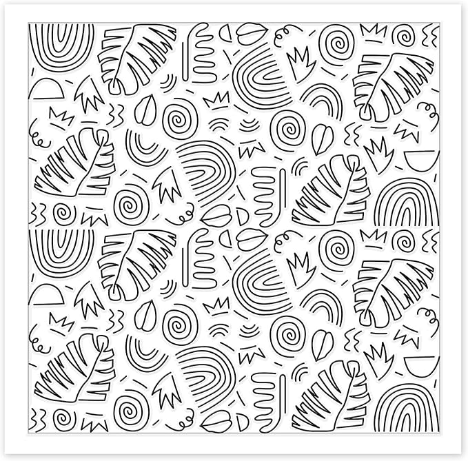 CHGCRAFT Bohemian Graphics Polymer Clay Texture Sheets Doodle Style Silicone Texture Stamp Clay Texture Mat Modeling Pattern Pad Sheets for Jewelry and Earrings Tools, 5.5x5.5 inch