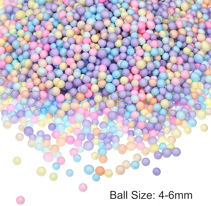 MECCANIXITY Foam Beads Foam Balls 4-6mm for Wedding and Party Decorations, Tiny Packing Balls, Arts DIY Crafts Supplies (Assorted Color,1 Pack Approx 5000pcs)