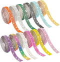 12 Rolls Rhinestone Ribbon Self Adhesive,0.35" X12 Yard Bedazzling Kit with 2 mm Rhinestones Bedazzling Strips for Gift Wrapping Wedding Decor DIY Crafts(12 Colors)