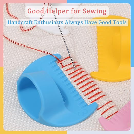 2 PCS 3mm Edge Lock Seam Guide, Mini Sewing Finger Ruler for Hand Sewing, DIY Sewing Kit Tool, Sewing Needle Gauge Measuring Guide, Pink