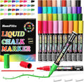 36-Color Liquid Chalk Markers Set, Erasable, Dust-Free, for Blackboard, Glass, Cars, Windows - Ideal for Teaching, Display, Creativity, Paint Pens, Dry Erase Markers