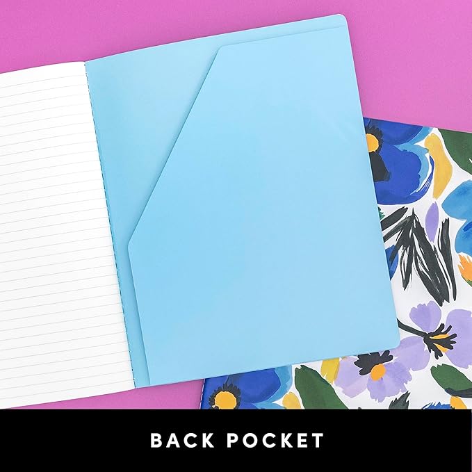 PAPERAGE Soft Cover Lined Journal Notebook, 2 Pack, (Bright Cheetah), 100 Pages, Large 7.5 inches x 9.5 inches, College Ruled, Ideal for Note Taking & Travel Journal