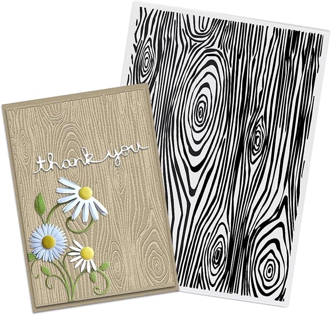 Glodecart Tree Annual Ring Background Embossing Folder, Plastic Textured Impressions Tree Wood Grain Embossing Folder Template for Card Making Scrapbooking Paper Craft Album Stamps DIY Décor