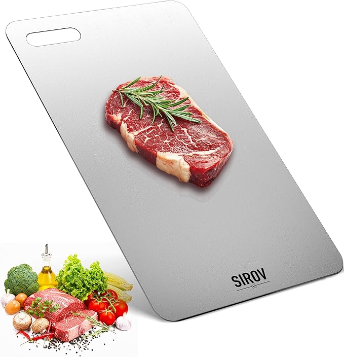 Katuchef Titanium Cutting Board for Kitchen, 100% Pure Titanium Cutting Board Food Grade,Non Toxic chopping board, Dishwasher safe, Easy to Clean Large Size, 16”x10”