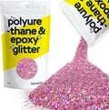 Hemway Polyurethane & Epoxy Resin Glitter 100g / 3.5oz Metallic Crystal Flake Additive for Flooring Jewelry Tumblers Glass Pigment - Fine (1/64" 0.015" 0.4mm) - Rose Pink Holographic