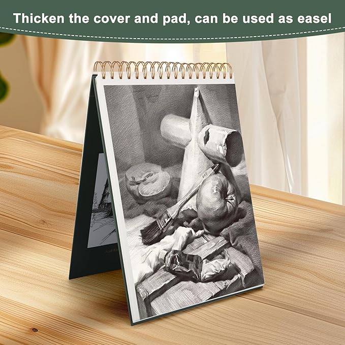 Ddaowanx 9" x 12" Sketch Book, 100 Sheets Spiral Bound Art Sketchbook, (68lb/100gsm) Acid Free Artist Drawing Pad Paper Painting Sketching Pad, Gifts for Kids Adults Beginners