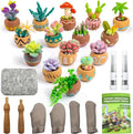 Jevuoyee 15pcs Succulent Needle Felting Kit for Beginners Adult - DIY Starter Kit with Wool Roving, Felting Mat, Needles, Instructions for Home Decoration Crafts