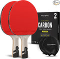 PRO SPIN Ping Pong Paddles - Professional Level Table Tennis Rackets with Carbon Fiber for Superior Control | 7-Ply Blade, Premium Rubber, 2.0mm Sponge | Includes Protector Case