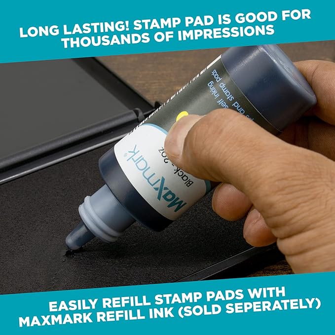 MaxMark Large Premium Gray Ink Stamp Pad - 3.5" x 6.25" - Quality Felt Pad