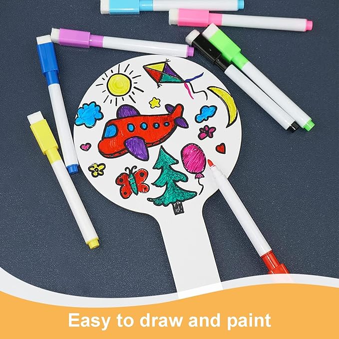 18Pcs Dry Erase Answer Paddles with Markers Thickened Handheld Double Sided Paddles Mini White Boards Small Dry Erase Signs Auction Paddles for Students Classroom Bidding Voting Games