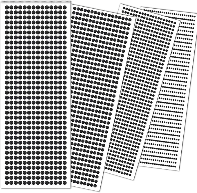 3090 Pcs 4 Sheets Rhinestone Stickers 3/4/5/6 mm Self Adhesive Craft Rhinestones Gems for Face Eyes Makeup Hair Body (Black-3/4/5/6mm)