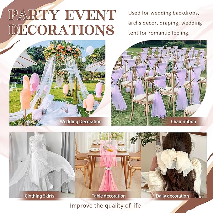 Horbaunal Dusty Rose Chiffon Fabric by The Yard, 1 Yard Continuous Sheer Fabric 59" Wide Soft Draping Fabric for Wedding Arch Draping Party Backdrop DIY Sewing