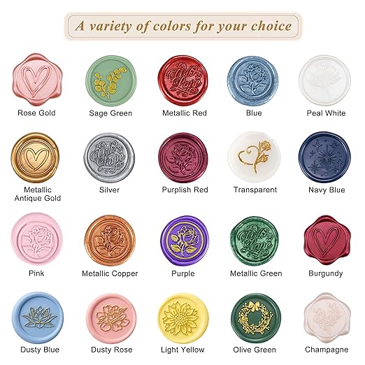 Yoption 360Pcs Navy Blue Sealing Wax Beads with 2 Spoons and 4 Tea Candles for Wax Seal Stamps, Cards, Wedding Invitations, Wine Packaging, Gift Wrap, Envelopes