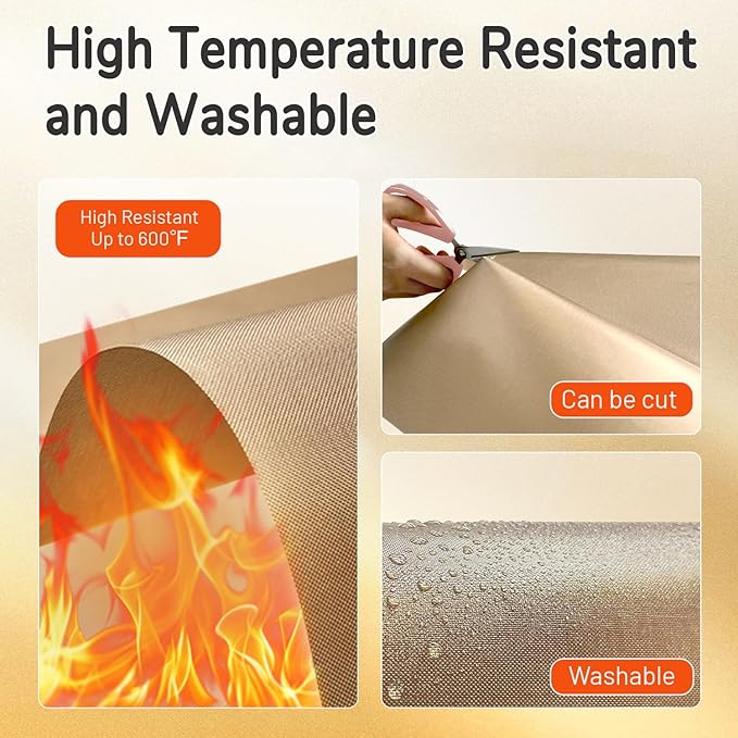 TransOurDream 3 PTFE Teflon Sheets 16×20"& 5 Teflon Papers A3 for Heat Press Transfer Sublimation Paper and Heat Transfer Paper Reusable Heat Resistant Non stick